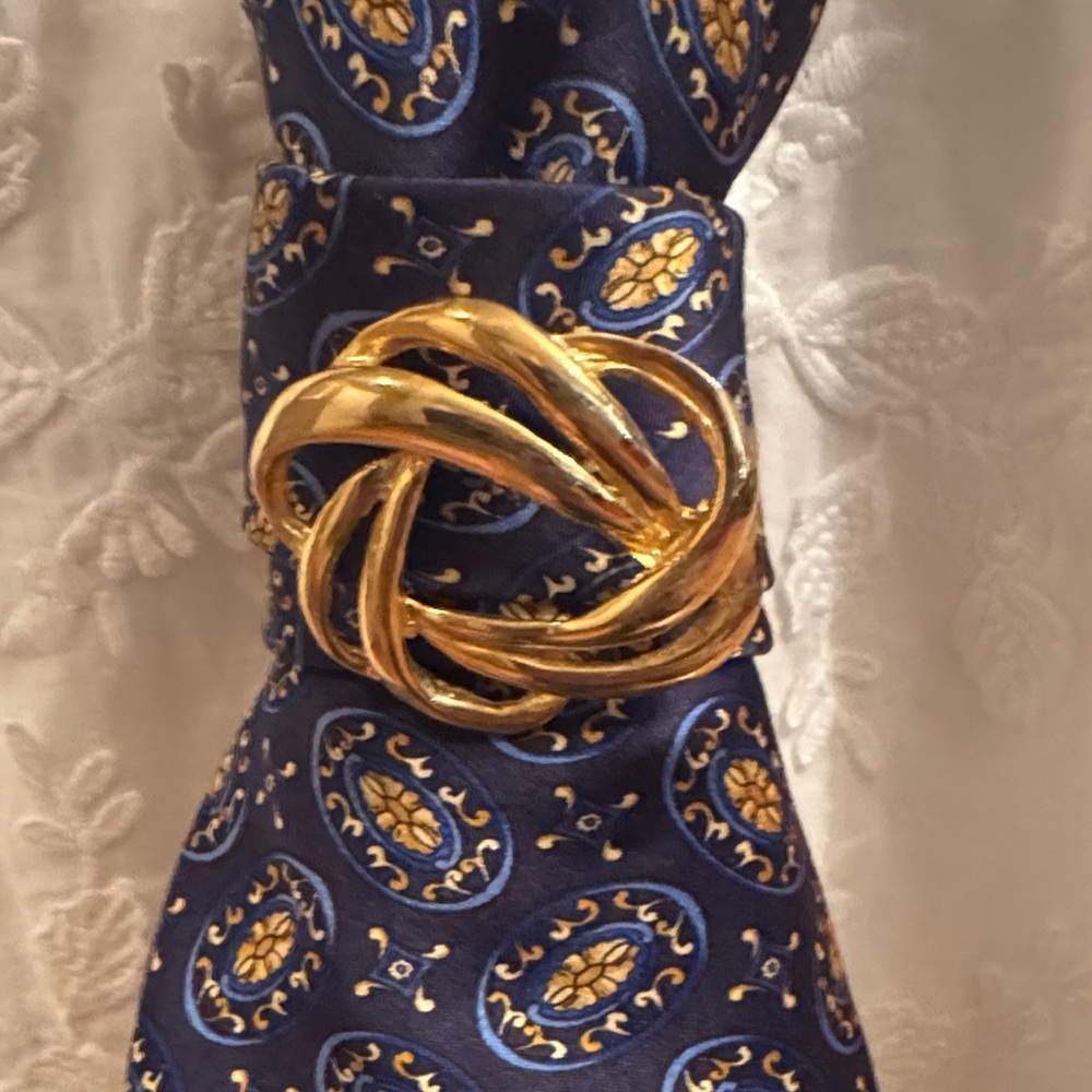 Vintage Zylos by George Machado Navy Blue Necktie Necklace